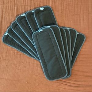 5-Layer Charcoal Rayon from Bamboo Reusable Cloth Diapers Inserts (12 inserts)